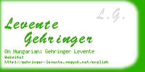 levente gehringer business card